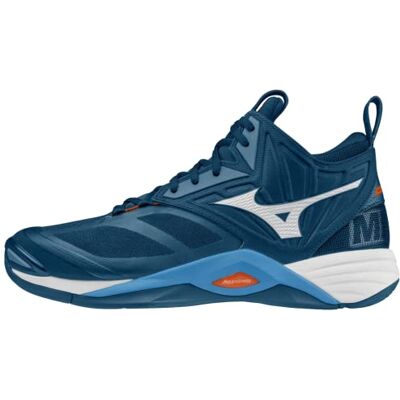 Mizuno Wave Momentum 2 Mid Chaussures Unisexes pour Adulte, Multicolore (Dark Denim White Scarletibi), 50 EU - Publicité Mizuno Wave Momentum 2 Mid Chaussures Unisexes pour Adulte, Multicolore (Dark Denim White Scarletibi), 50 EU - Publicité