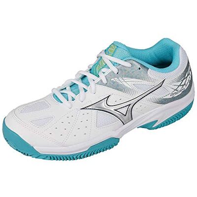 Mizuno Femme Chaussures de Tennis, Blanc Argent Bleu Curaçao, 42.5 EU - Publicité Mizuno Femme Chaussures de Tennis, Blanc Argent Bleu Curaçao, 42.5 EU - Publicité