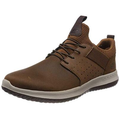 Skechers Homme Delson Axton Trainers, Dark Brown Leather, 48.5 EU - Publicité Skechers Homme Delson Axton Trainers, Dark Brown Leather, 48.5 EU - Publicité