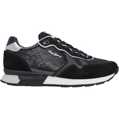 Pepe Jeans Brit Sequins Leather Sneakers Black - Publicité Pepe Jeans Brit Sequins Leather Sneakers Black - Publicité