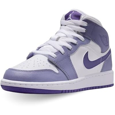 Nike Chaussures Air Jordan 1 Mid (GS) Code Violet Garçons, Violet et blanc., 37.5 EU - Publicité Nike Chaussures Air Jordan 1 Mid (GS) Code Violet Garçons, Violet et blanc., 37.5 EU - Publicité