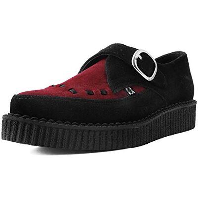 T.U.K. Pointed Creeper Monk Buckle Chaussures pour Hommes et Femmes Couleur Daim Noir et Bourgogne Taille EU40 - Publicité T.U.K. Pointed Creeper Monk Buckle Chaussures pour Hommes et Femmes Couleur Daim Noir et Bourgogne Taille EU40 - Publicité