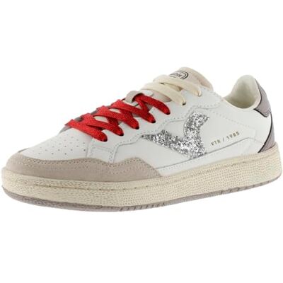 Victoria 1985 Basket Basse Smash Cuir & Pièces Métallisées & Paillettes & Logo Rétro 8806103 pour Femme Blanco 38 - Publicité Victoria 1985 Basket Basse Smash Cuir & Pièces Métallisées & Paillettes & Logo Rétro 8806103 pour Femme Blanco 38 - Publicité