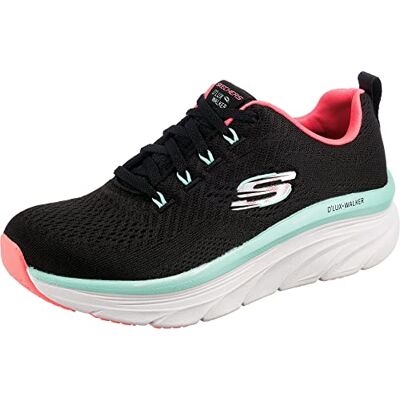 Skechers Baskets D'lux Walker Fresh Finesse pour Femme, Bordure en Maille Noire Menthe, 41 EU - Publicité Skechers Baskets D'lux Walker Fresh Finesse pour Femme, Bordure en Maille Noire Menthe, 41 EU - Publicité