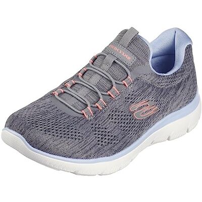 Skechers Femme Summits Fun Flare Espadrilles, Grey Mesh/Pink & Blue Trim, 36 EU - Publicité Skechers Femme Summits Fun Flare Espadrilles, Grey Mesh/Pink & Blue Trim, 36 EU - Publicité