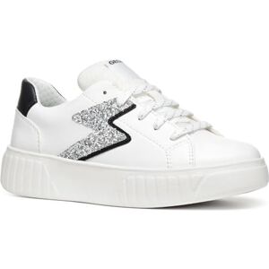 Geox J MIKIROSHI Girl A, Basket Fille, White/Silver, - Publicité Geox J MIKIROSHI Girl A, Basket Fille, White/Silver, - Publicité