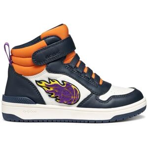 Geox J Washiba Boy Basket, Blanc/Bleu Marine, 35 EU - Publicité Geox J Washiba Boy Basket, Blanc/Bleu Marine, 35 EU - Publicité