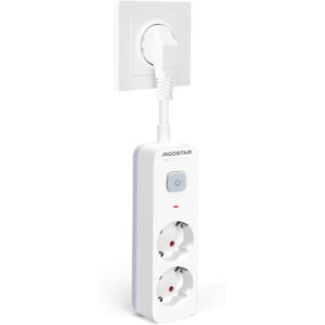 Aigostar Multiprises 2 Prises avec Interrupteur et Sécurité Enfant, Blanc, Prise de Type Allemand - Publicité Aigostar Multiprises 2 Prises avec Interrupteur et Sécurité Enfant, Blanc, Prise de Type Allemand - Publicité