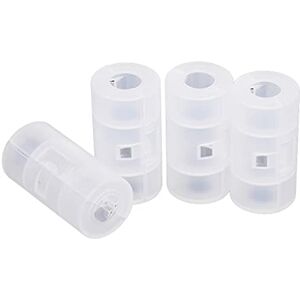 Amsixo Lot de 4 adaptateurs de piles AA portables universels pour piles AA à taille C Boîte de rangement translucide pour batterie Aa vers taille C - Publicité