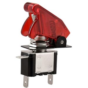 Heschen Interrupteur à bascule en métal Flick Flip, 12V 20A, SPST, ON/OFF 2 positions, 3 broches, avec capuchon étanche (Rouge transparent) - Publicité Heschen Interrupteur à bascule en métal Flick Flip, 12V 20A, SPST, ON/OFF 2 positions, 3 broches, avec capuchon étanche (Rouge transparent) - Publicité