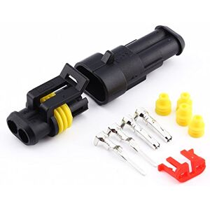 Fydun Prise De Connecteur De Fil Électrique Prise 2 Broches Manière 1.5mm Terminaux Thermorétractables Verrouillage Rapide Fil Harnais Prises Étanches pour Auto Moto Voiture Camion - Publicité Fydun Prise De Connecteur De Fil Électrique Prise 2 Broches Manière 1.5mm Terminaux Thermorétractables Verrouillage Rapide Fil Harnais Prises Étanches pour Auto Moto Voiture Camion - Publicité