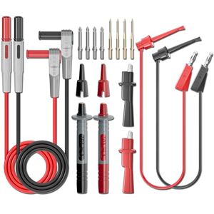 Cleqee Kit de 18 sondes de test électroniques pour multimètre avec pinces crocodiles Fiche banane pour test, pinces à crochet Fil remplaçable Sondes tranchantes de précision - Publicité Cleqee Kit de 18 sondes de test électroniques pour multimètre avec pinces crocodiles Fiche banane pour test, pinces à crochet Fil remplaçable Sondes tranchantes de précision - Publicité