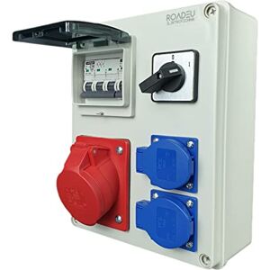 RoadEu Distributeur de courant 16A 5P, 2x Prises avec interrupteur principal 0-1 Répartiteur CEE avec disjoncteur C 16A 3P, C 16A 1P Distributeur extérieur étanche IP44 - Publicité RoadEu Distributeur de courant 16A 5P, 2x Prises avec interrupteur principal 0-1 Répartiteur CEE avec disjoncteur C 16A 3P, C 16A 1P Distributeur extérieur étanche IP44 - Publicité