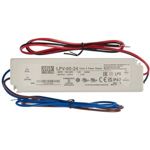 Alimentation Mean Well LPV-60-24 - IP67, 60W, 24V, 2,5A - Publicité Alimentation Mean Well LPV-60-24 - IP67, 60W, 24V, 2,5A - Publicité