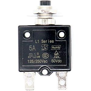 Bestlymood 1 X 5A Disjoncteur 12V / 24V Montage De Panneau De Disjoncteur Thermique Réarmable à Bouton -Poussoir avec Bouchon étanche - Publicité Bestlymood 1 X 5A Disjoncteur 12V / 24V Montage De Panneau De Disjoncteur Thermique Réarmable à Bouton -Poussoir avec Bouchon étanche - Publicité