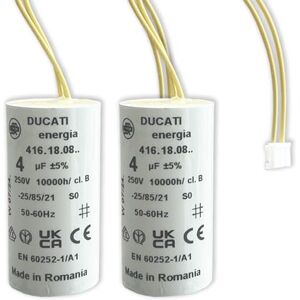 Roxolid Condensateur 4 µF Spécial volet roulant BUBENDORFF à 2 fils et connecteur Pour Réparation de moteur de volet roulant Longue Durée de Vie Fond Plat 450V (2) - Publicité Roxolid Condensateur 4 µF Spécial volet roulant BUBENDORFF à 2 fils et connecteur Pour Réparation de moteur de volet roulant Longue Durée de Vie Fond Plat 450V (2) - Publicité