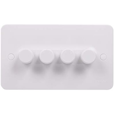 Schneider Electric lisse 4-gang 2 voies Poussoir Variateur d'intensité 250 W/250va, Blanc - Publicité Schneider Electric lisse 4-gang 2 voies Poussoir Variateur d'intensité 250 W/250va, Blanc - Publicité