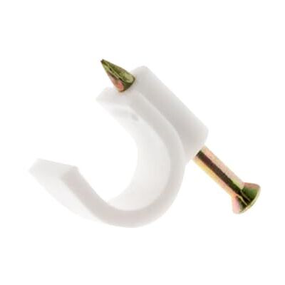 Zenitech Lot de 100 crochets de fixation Ø4mm Blanc - Publicité Zenitech Lot de 100 crochets de fixation Ø4mm Blanc - Publicité
