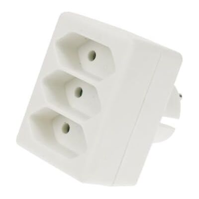 Perel Fiche multiprise, 3 prises Euro, prise terre française (type E), polypropylène, usage intérieur, blanc - Publicité Perel Fiche multiprise, 3 prises Euro, prise terre française (type E), polypropylène, usage intérieur, blanc - Publicité