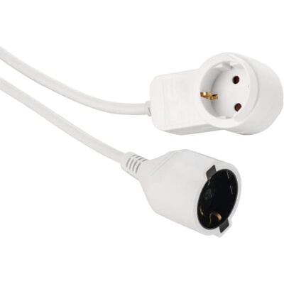Hama Rallonge Prolongateur Câble d’Extension Électrique 3m – Fiche Mâle Schuko avec Prise Intégrée, vers Prise Femelle Schuko, Non Compatible France – Blanc - Publicité Hama Rallonge Prolongateur Câble d’Extension Électrique 3m – Fiche Mâle Schuko avec Prise Intégrée, vers Prise Femelle Schuko, Non Compatible France – Blanc - Publicité