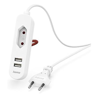 Hama Bloc Secteur USB avec câble de 1,9 m Long et Prise Euro, 2 USB-A, Blanc - Publicité Hama Bloc Secteur USB avec câble de 1,9 m Long et Prise Euro, 2 USB-A, Blanc - Publicité