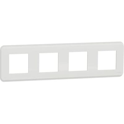 Schneider Electric NU400818 Unica Pro plaque de finition Blanc 4 postes - Publicité Schneider Electric NU400818 Unica Pro plaque de finition Blanc 4 postes - Publicité