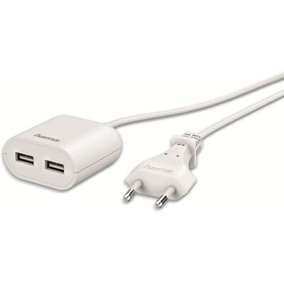 Hama Bloc Secteur USB avec Câble 1,9m – 2 Ports USB-A 2,4A pour Recharge Simultanée de Smartphone, Tablette et Accessoires, Compact et Pratique au Quotidien – Blanc - Publicité Hama Bloc Secteur USB avec Câble 1,9m – 2 Ports USB-A 2,4A pour Recharge Simultanée de Smartphone, Tablette et Accessoires, Compact et Pratique au Quotidien – Blanc - Publicité