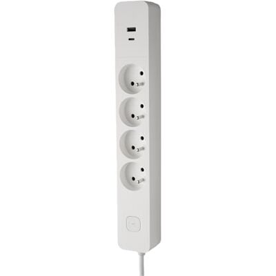 DEBFLEX Multiprise Parafoudre avec Interrupteur 4 Prises 2P+T 16A + 1 USB-A + 1 USB-C 3,4A Idéale Branchements Multiples Cordon 1,5 Mètre Blanc - Publicité DEBFLEX Multiprise Parafoudre avec Interrupteur 4 Prises 2P+T 16A + 1 USB-A + 1 USB-C 3,4A Idéale Branchements Multiples Cordon 1,5 Mètre Blanc - Publicité