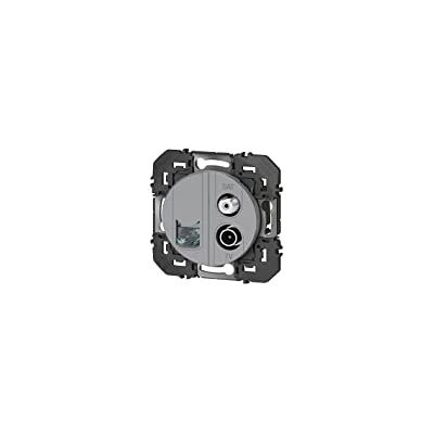 Legrand 600458 Prise TV-SAT + RJ45 catégorie6 STP compacte dooxie finition alu - Publicité Legrand 600458 Prise TV-SAT + RJ45 catégorie6 STP compacte dooxie finition alu - Publicité