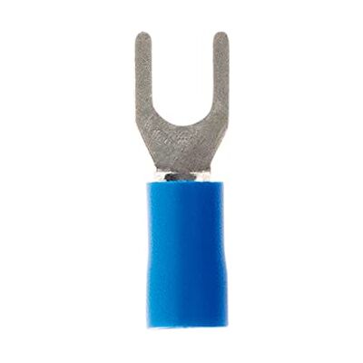 Zenitech 10 cosses fourches Ø4mm Bleu - Publicité Zenitech 10 cosses fourches Ø4mm Bleu - Publicité