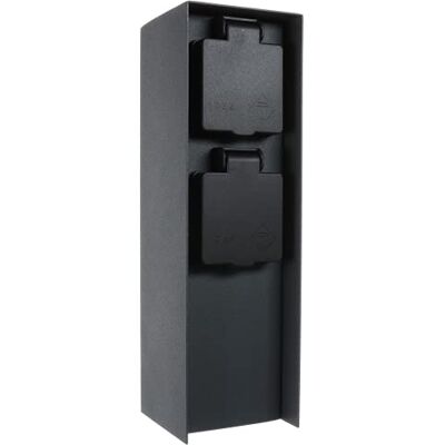 BOLD Orio 19011 Bloc multiprise d'extérieur avec 2 prises Anthracite IP44 3680 W Charge max. 23 x 7 x 7 cm Montage facile - Publicité BOLD Orio 19011 Bloc multiprise d'extérieur avec 2 prises Anthracite IP44 3680 W Charge max. 23 x 7 x 7 cm Montage facile - Publicité