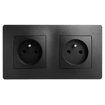 DEBFLEX Caly Prise Électrique 2P+T Double/2 postes Horizontaux Prise Murale 16A avec Terre Plastique Installation Encastrée Noire 156 x 85 x 39 mm - Publicité DEBFLEX Caly Prise Électrique 2P+T Double/2 postes Horizontaux Prise Murale 16A avec Terre Plastique Installation Encastrée Noire 156 x 85 x 39 mm - Publicité
