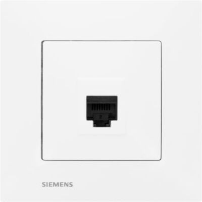 Siemens SIE011877 - Prise RJ45 Blanche avec Plaque Réversible - Prise électrique - Publicité Siemens SIE011877 - Prise RJ45 Blanche avec Plaque Réversible - Prise électrique - Publicité