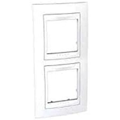 Schneider Electric plaque schneider unica 2 postes 2 x 2 modules verticale blanc liseré blanc - Publicité Schneider Electric plaque schneider unica 2 postes 2 x 2 modules verticale blanc liseré blanc - Publicité