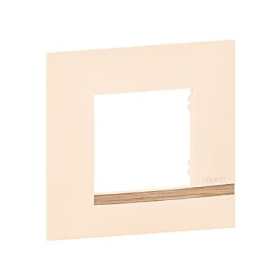 Bticino Plaque Altège Collection Déco 1 poste finition Sable sable satiné avec liseré effet bois - Publicité Bticino Plaque Altège Collection Déco 1 poste finition Sable sable satiné avec liseré effet bois - Publicité