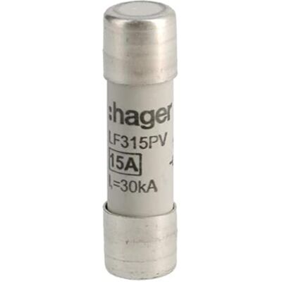 Hager Cartucho fusible PV,10x38mm,1000V,DC,15A - Publicité Hager Cartucho fusible PV,10x38mm,1000V,DC,15A - Publicité