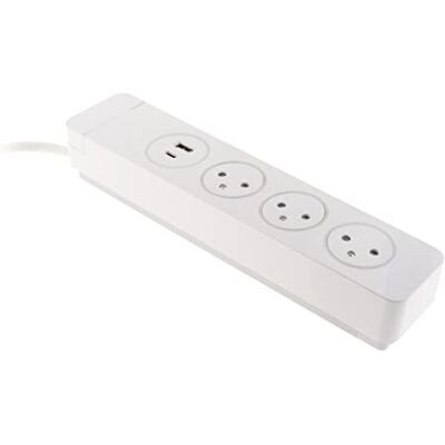 Mantea 3 Prises Easyeject + 2 USB - Multiprise - Publicité Mantea 3 Prises Easyeject + 2 USB - Multiprise - Publicité