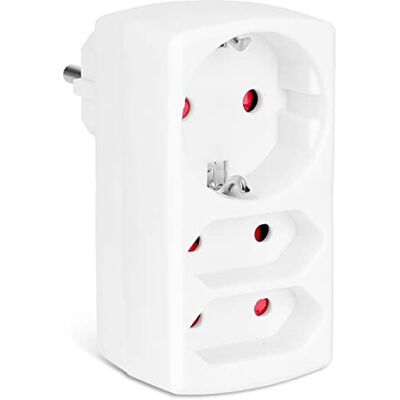 Aigostar Prise Multiple,Murale Fiche Triple Prise,3 Prises avec Protection Contre Anti-Surtension,2 Euro,1 Schuko,16A,Blanc(Non applicable au marché français) - Publicité Aigostar Prise Multiple,Murale Fiche Triple Prise,3 Prises avec Protection Contre Anti-Surtension,2 Euro,1 Schuko,16A,Blanc(Non applicable au marché français) - Publicité