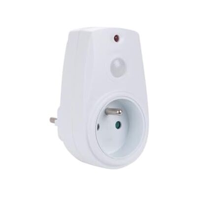 Perel Prise intermédiaire avec interrupteur crépusculaire, non-programmable, 230 V, 280 W, terre française type E, blanc - Publicité Perel Prise intermédiaire avec interrupteur crépusculaire, non-programmable, 230 V, 280 W, terre française type E, blanc - Publicité