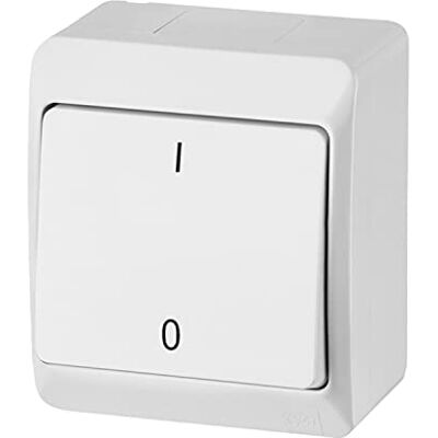 ELEKTRO-PLAST HERMES Interrupteur d'éclairage 2 pôles 2 pôles IP44 étanche Extérieur Blanc - Publicité ELEKTRO-PLAST HERMES Interrupteur d'éclairage 2 pôles 2 pôles IP44 étanche Extérieur Blanc - Publicité