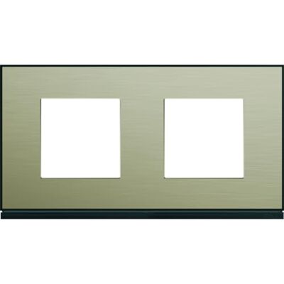 Hager plaque 2 postes horizontale 71 mm placage bronze gallery wxp2212 - Publicité Hager plaque 2 postes horizontale 71 mm placage bronze gallery wxp2212 - Publicité
