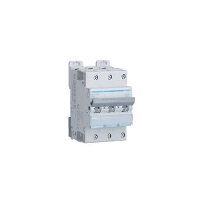 Hager Disjoncteur 3P 6-10kA courbe D 32A 3 modules NGT332 - Publicité Hager Disjoncteur 3P 6-10kA courbe D 32A 3 modules NGT332 - Publicité