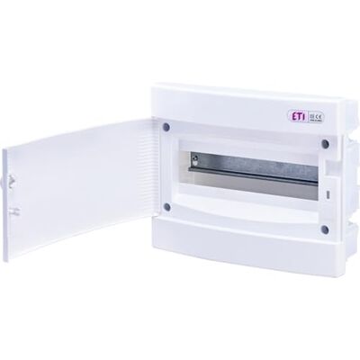 ETI Boîte à fusibles encastrée IP40 Boîtier de distribution Porte blanche pour installation dans la maison (1 rangée à 12 modules) - Publicité ETI Boîte à fusibles encastrée IP40 Boîtier de distribution Porte blanche pour installation dans la maison (1 rangée à 12 modules) - Publicité