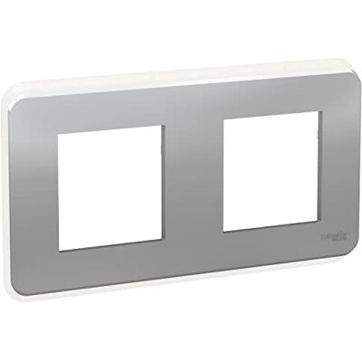 Schneider Electric NU400430 Unica Pro plaque de finition Alu 2 postes - Publicité Schneider Electric NU400430 Unica Pro plaque de finition Alu 2 postes - Publicité