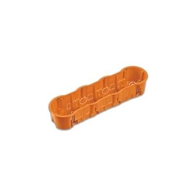 PAWBOL Boîte murale creuse 4 voies Profondeur : 60 mm Trou de fraisage : 4 x Ø 68 mm Avec vis pré-montées, non étanche, en plastique, orange, moderne - Publicité PAWBOL Boîte murale creuse 4 voies Profondeur : 60 mm Trou de fraisage : 4 x Ø 68 mm Avec vis pré-montées, non étanche, en plastique, orange, moderne - Publicité