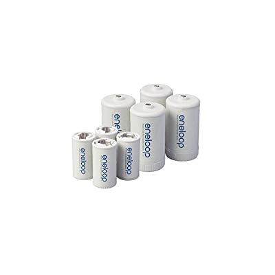 eneloop Lot de 8 entretoises de Taille C et 4 entretoises de Taille D pour Une Utilisation avec Piles AA Rechargeables Ni-MH et étui - Publicité eneloop Lot de 8 entretoises de Taille C et 4 entretoises de Taille D pour Une Utilisation avec Piles AA Rechargeables Ni-MH et étui - Publicité