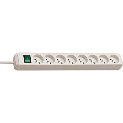 Brennenstuhl Multiprise Eco-Line 8 Prises avec Interrupteur (Bloc multiprises orientées à 45 degrés, Interrupteur à Voyant Lumineux, Crochet de Suspension Amovible, 3m de câble H05VV-F 3G1,5) Blanche - Publicité Brennenstuhl Multiprise Eco-Line 8 Prises avec Interrupteur (Bloc multiprises orientées à 45 degrés, Interrupteur à Voyant Lumineux, Crochet de Suspension Amovible, 3m de câble H05VV-F 3G1,5) Blanche - Publicité