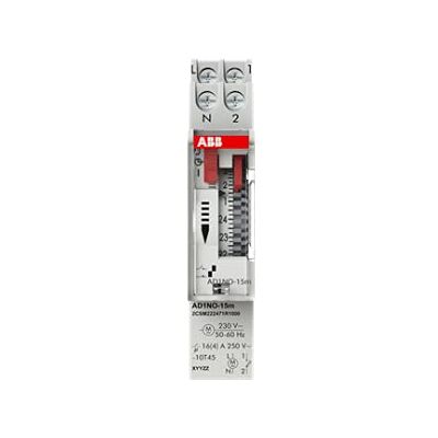 Minuterie ABB AD1NO-15M - Analogique 24h DIN - Un canal - Publicité Minuterie ABB AD1NO-15M - Analogique 24h DIN - Un canal - Publicité