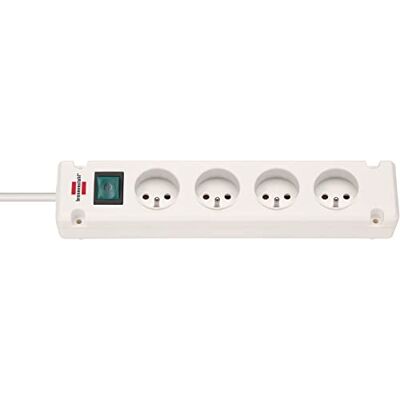 Brennenstuhl Multiprise Bremounta 4 Prises avec Interrupteur (Bloc multiprises orientées à 90 degrés, œillets Porte-vis pour Fixation, 1,5 de câble H05VV-F 3G1,5) Blanche - Publicité Brennenstuhl Multiprise Bremounta 4 Prises avec Interrupteur (Bloc multiprises orientées à 90 degrés, œillets Porte-vis pour Fixation, 1,5 de câble H05VV-F 3G1,5) Blanche - Publicité