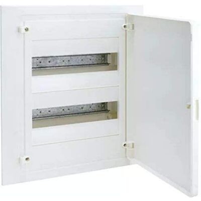 Hager Golf Série VF – Caisse Golf encastrement série VF 2 rangées 24 modules porte opaque blanc - Publicité Hager Golf Série VF – Caisse Golf encastrement série VF 2 rangées 24 modules porte opaque blanc - Publicité